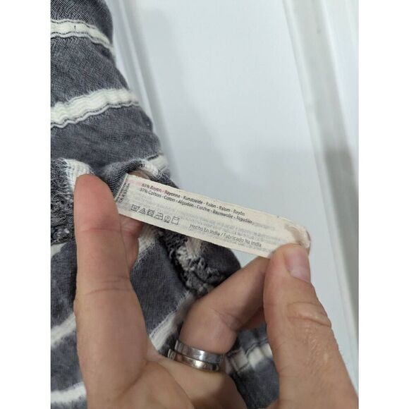 Intimately Free People Mixed Striped Tunic size small gray pocket cardigan - Picture 7 of 8